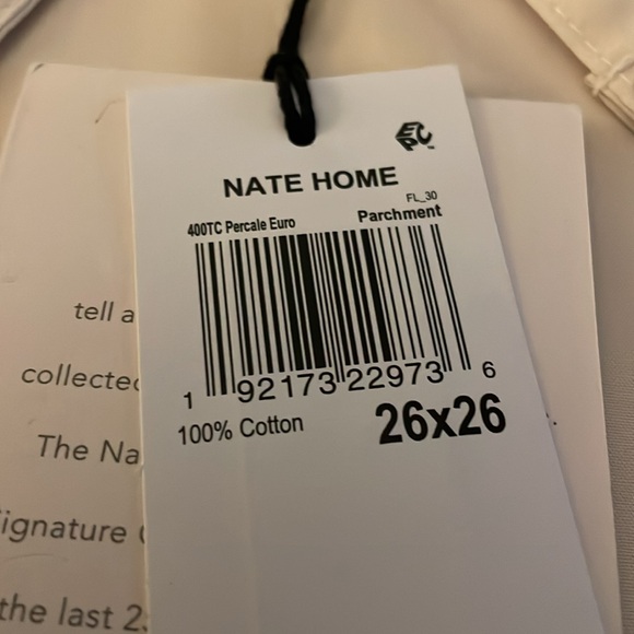 2 / Nate Home by Nate Berkus 400TC Percale Cotton Euro Sham 26\